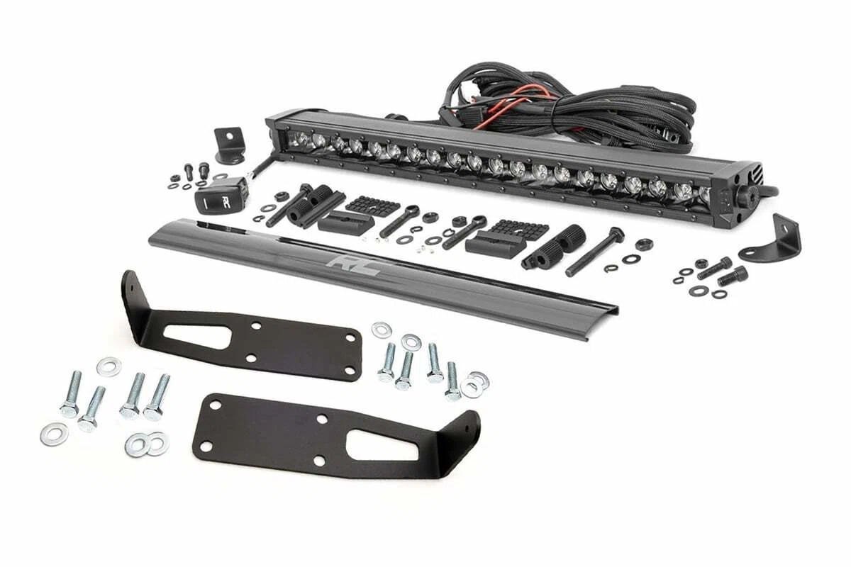 Fits Ram 2500 (10-18) LED Light Bumper Mount 20_ Black Single Row DRL 70568BLDRL